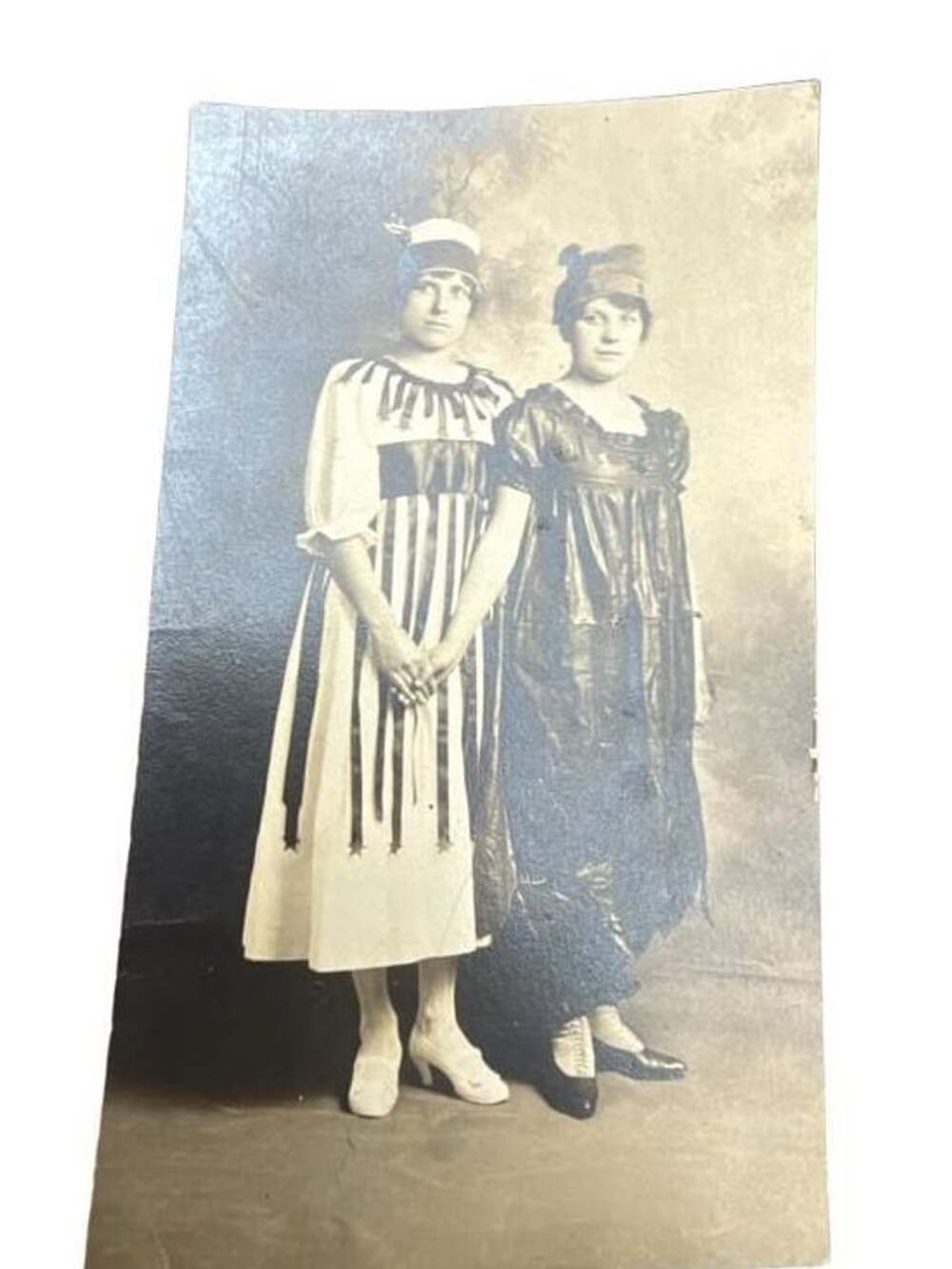 Vintage Real Photo Postcard Two Young Women Girls Snapshot